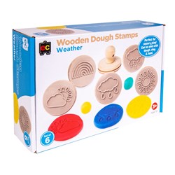 Educational Colours Wooden Dough Stamps Weather Box Of 6