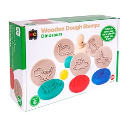 Educational Colours Wooden Dough Stamps Dinosaurs Box Of 6