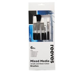 Reeves Mixed Media Brush Set Short Handle Pack Of 6