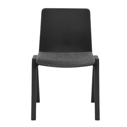 Rapidline Academy Stacking Chair Polypropylene Black And Black Seat Pad