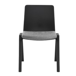 Rapidline Academy Stacking Chair Polypropylene Black And Light Grey Seat Pad
