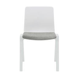 Rapidline Academy Stacking Chair Polypropylene White And Light Grey Seat Pad