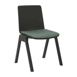Rapidline Academy Stacking Chair Polypropylene Black And Emerald Green Seat Pad