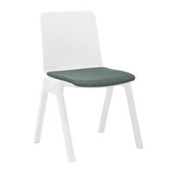 Rapidline Academy Stacking Chair Polypropylene White And Emerald Green Seat Pad