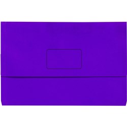 Marbig Slimpick Manilla Document Wallet Foolscap 30mm Gusset Purple Pack Of 10