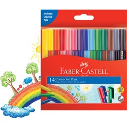Faber-Castell Connector Pen Art Set Assorted Wallet of 14
