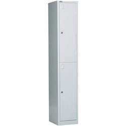 Rapidline Go Locker 2 Door 305W x 455D x 1830mmH Silver Grey