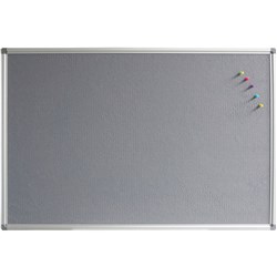 Rapidline Pinboard 1200W x 15D x 900mmH Grey Felt Aluminium Frame