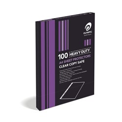Olympic Heavy Duty Sheet Protectors A4 Clear Box Of 100