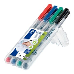 Staedtler 316 Lumocolor Non-Permanent Pens Fine 0.6mm Assorted Colours Wallet Of 4