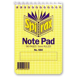 Spirax 560 Pocket Notebook 112x77mm Ruled 96 Page Top Opening