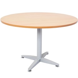 Rapidline 4 Star Round Table 1200D x 730mmH Beech Top Silver Base