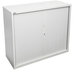Rapidline Go Tambour Door Cupboard No Shelves Included 900W x 473D x 1016mmH White
