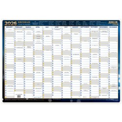 Collins Writeraze Dated Wall Planner 700 x 1000mm Framed Blue