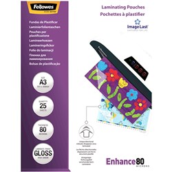 Fellowes ImageLast Laminating Pouch A3 80 Micron Gloss Pack Of 25
