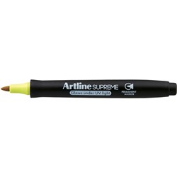Artline Supreme Glow Permanent Markers Bullet 1mm Yellow Pack Of 12