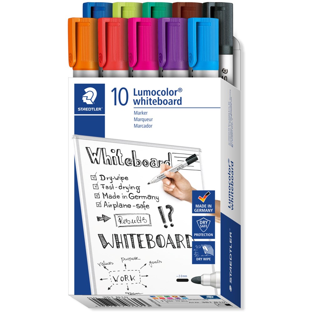 Staedtler 351 Lumocolor Whiteboard Marker Bullet 2mm Assorted
