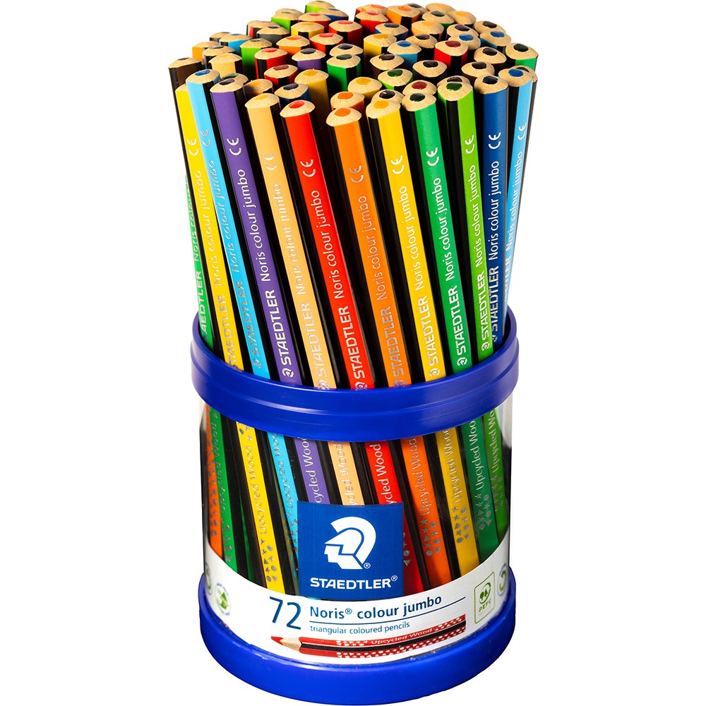 Staedtler Noris Triangular Coloured Pencils Jumbo Assorted Cup of