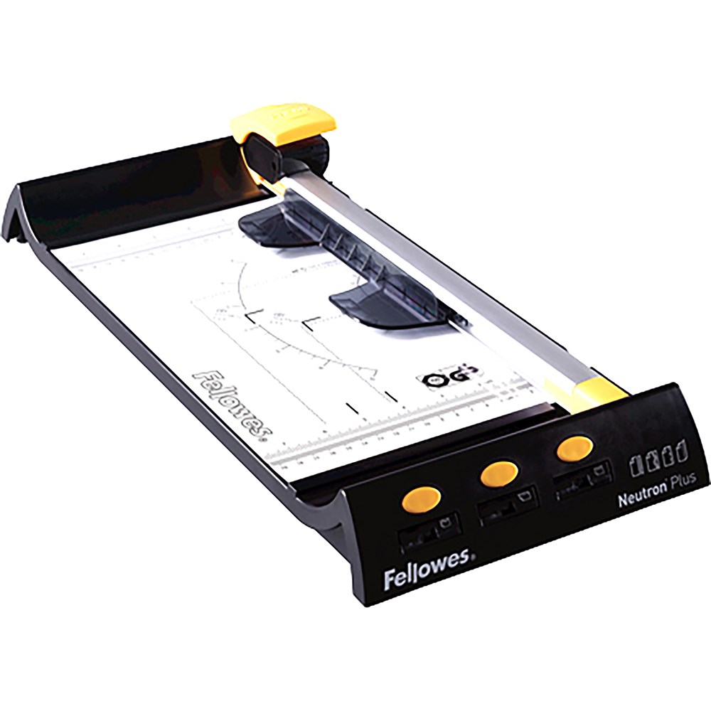 Fellowes Neutron Plus A4ロータリー式ペーパーカッター Fellowes Neutron Plus Rotary Trimmer A4 10 Sheet Capacity Black