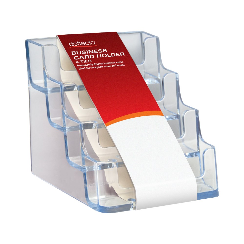 Deflecto Business Card Holder 4 Tiers Landscape - Your Home for Office  Supplies & Stationery in Australia | Office Choice