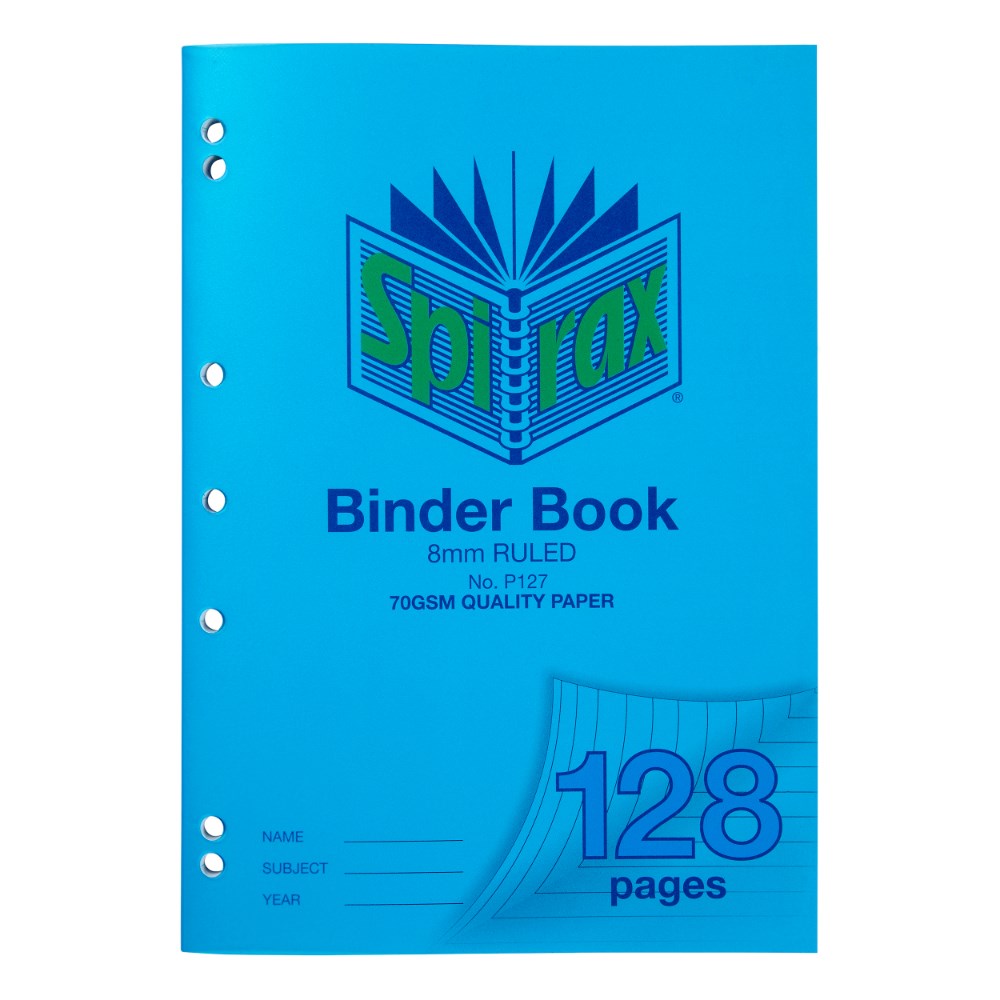 Books Spirax P127 Binder Book Poly Cover A4 128 Page 8mm Ruled Your
