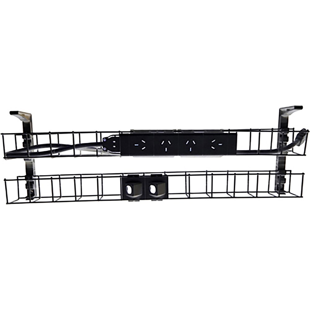 Rapidline Dual Tier Cable Basket Kit 1250mm 4GPO+2Data + 2m ...