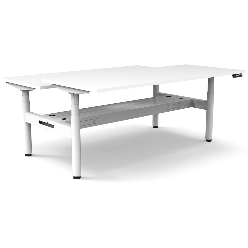 Back To Back Cable Racks Rapidline Halo+ Back to Back Workstation + Cable Tray 2 Person 1500mmW ...