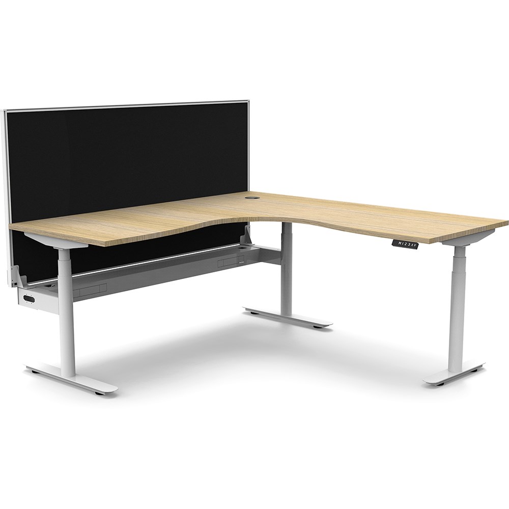 Office Furniture Rapidline Halo+ Corner Workstation + Screen + Cable