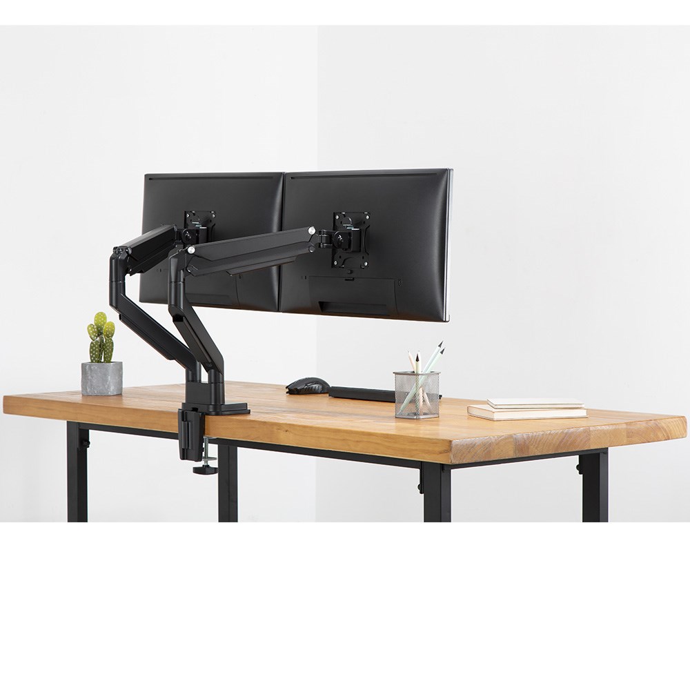 Office Furniture Ergovida Performance Gas Spring Aluminium Dual Monitor Arm Black Your Home
