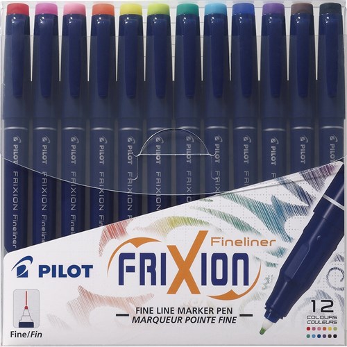 Markers & Highlighters - Pilot Frixion Fineliner Pen Erasable Super Fine  0.45mm Assorted Wallet of 12 - Your Home for Office Supplies & Stationery  in Australia