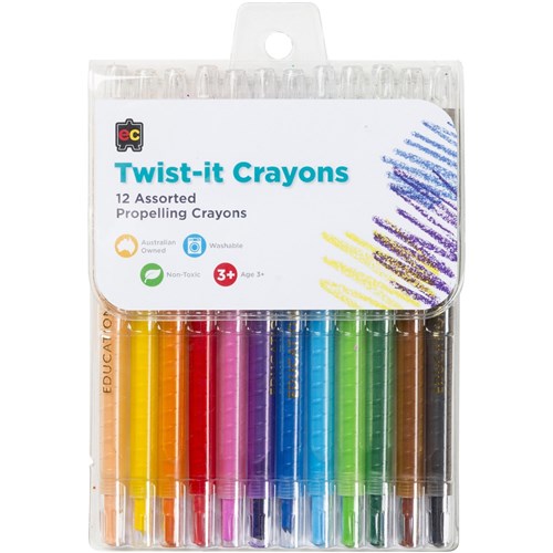 12 pack propelling twist crayons assortetd